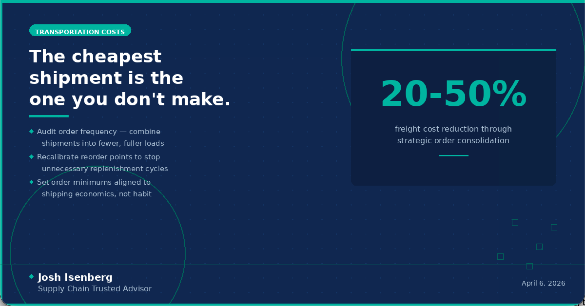 Why Eliminating Shipments Beats Negotiating Freight Rates