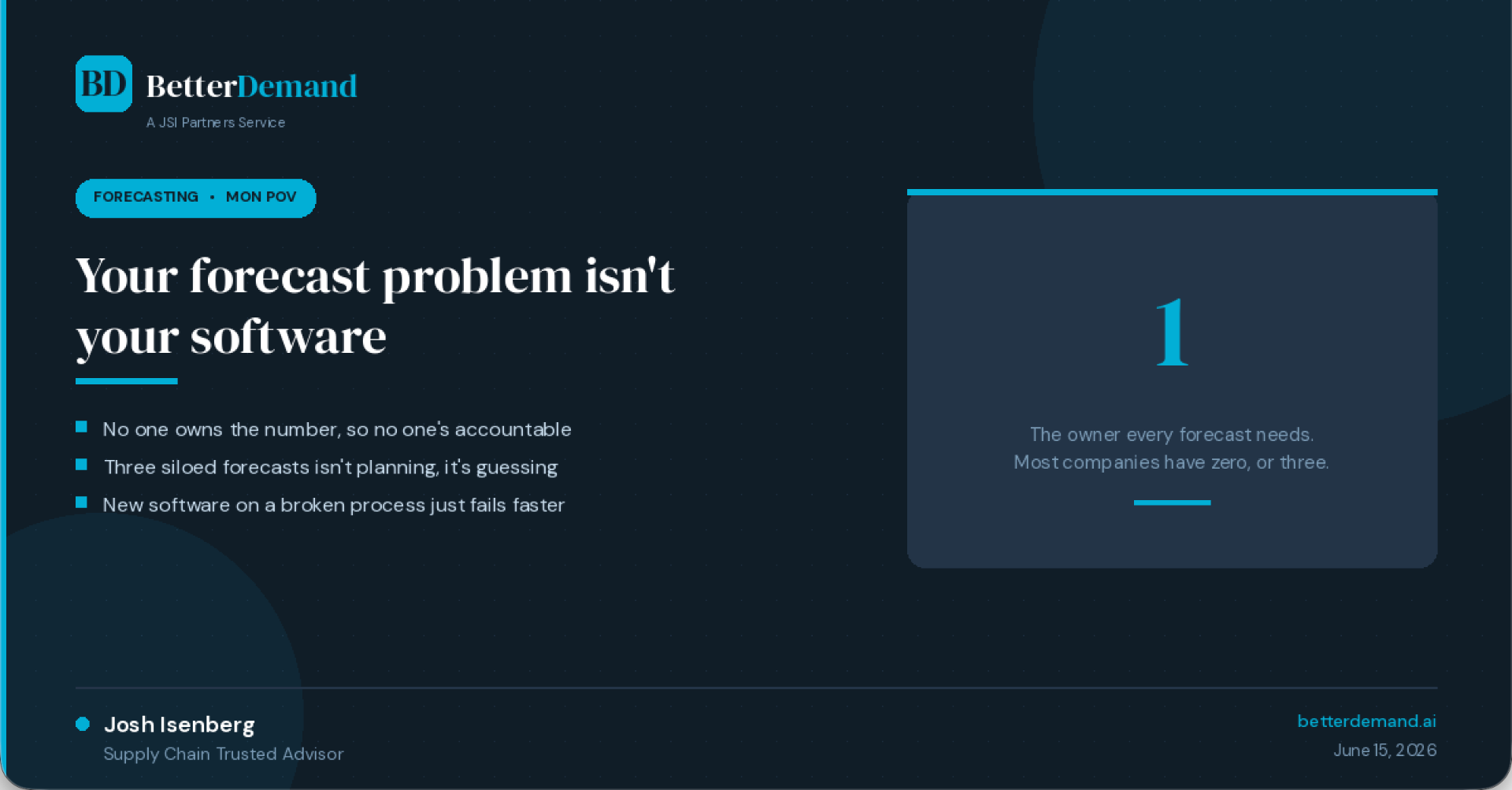 Your Forecast Problem Isn't Your Software
