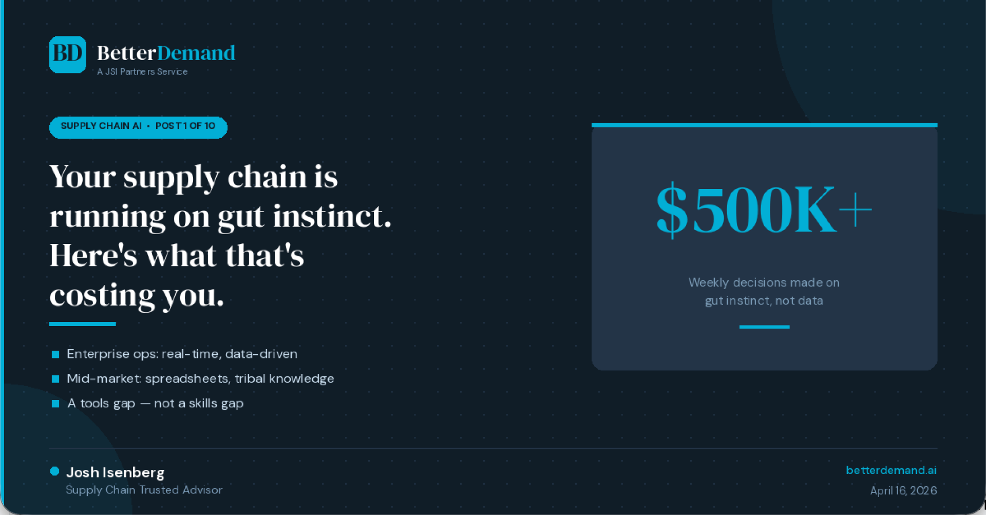 The Hidden Cost of Running Supply Chains on Gut Instinct